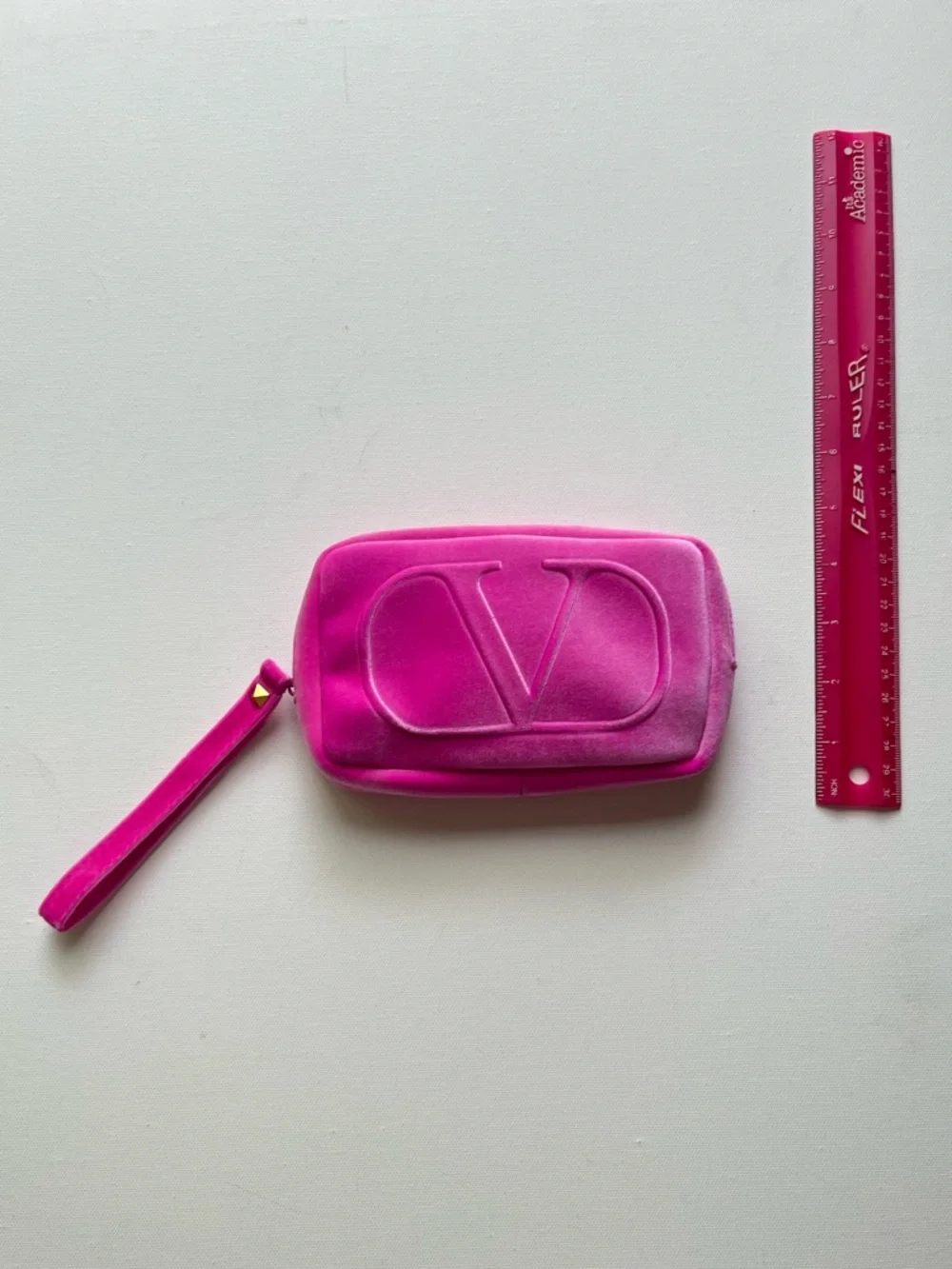 Valentino Pink Velvet Makeup Bag